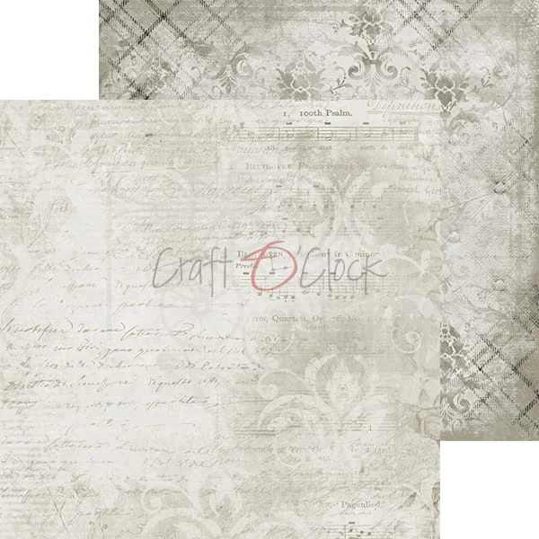 Zestaw papierów 15x15 Basic 10 Light Gray Mood CC-ZM-BC10 Craft O'Clock