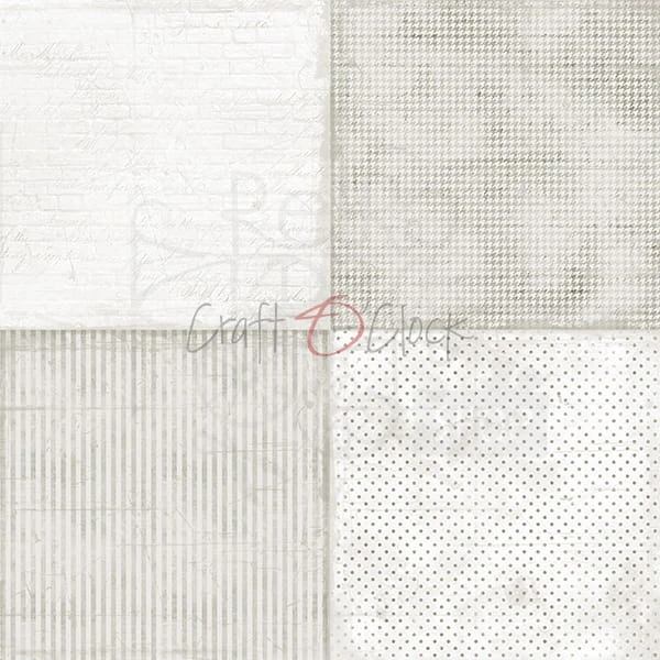 Zestaw papierów 15x15 Basic 10 Light Gray Mood CC-ZM-BC10 Craft O'Clock