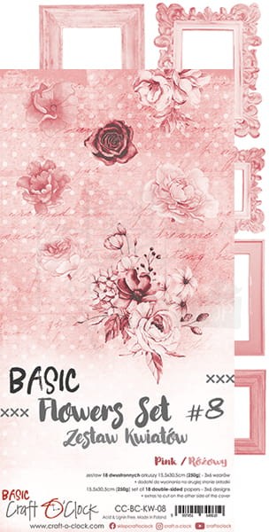 Zestaw dodatków Basic 15x30 Kwiatki 08 CC-BC-KW-08 Craft O'Clock