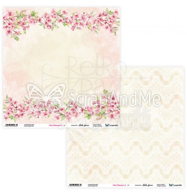 Zestaw papierów 30x30 Pink Blossom 2 PB2-11 ScrapAndMe