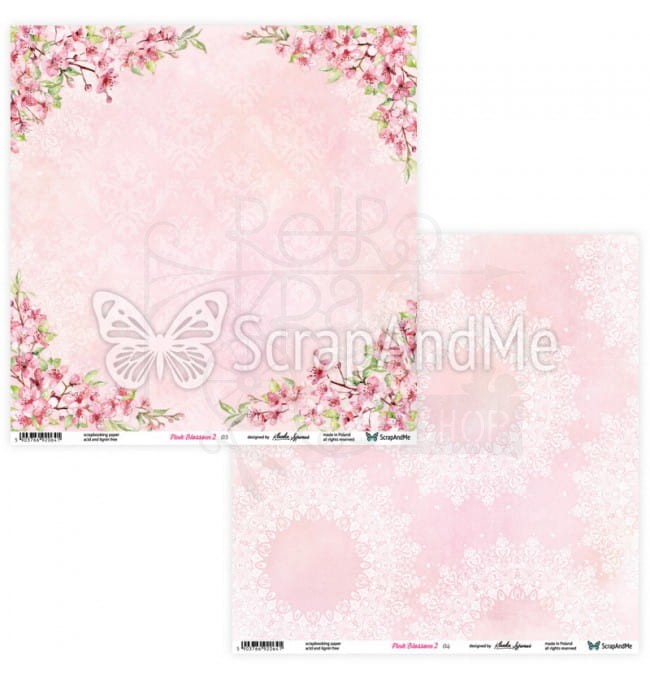 Zestaw papierów 30x30 Pink Blossom 2 PB2-11 ScrapAndMe