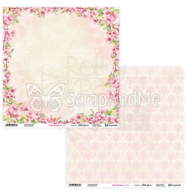 Zestaw papierów 30x30 Pink Blossom 2 PB2-11 ScrapAndMe