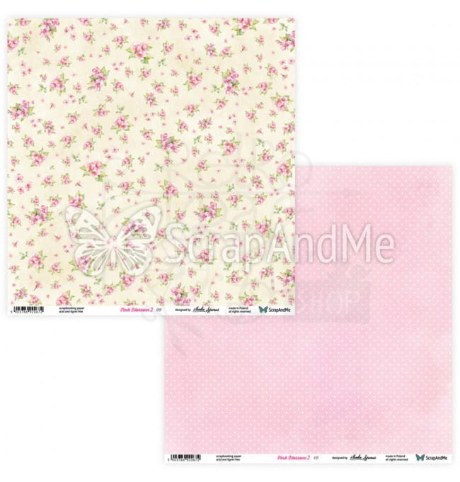 Zestaw papierów 30x30 Pink Blossom 2 PB2-11 ScrapAndMe