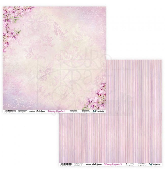 Zestaw papierów 30x30 Blooming Magnolia BM-12 ScrapAndMe