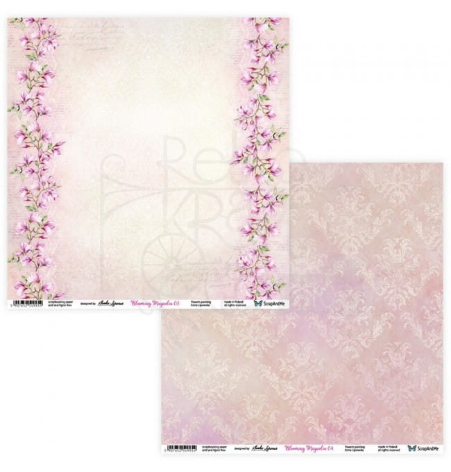 Zestaw papierów 30x30 Blooming Magnolia BM-12 ScrapAndMe