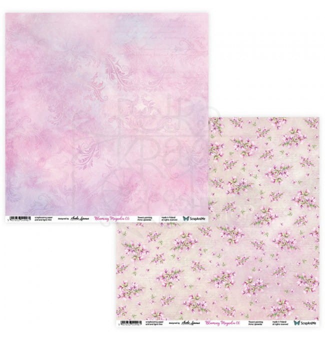 Zestaw papierów 30x30 Blooming Magnolia BM-12 ScrapAndMe