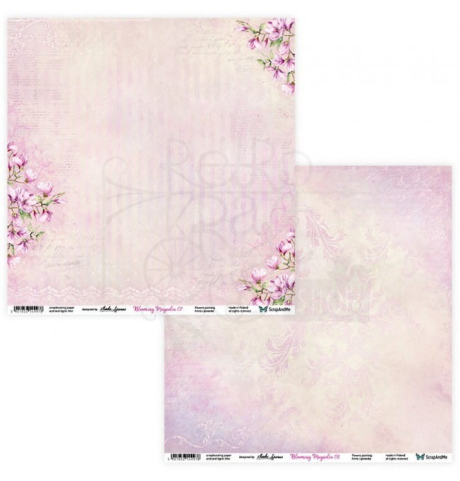 Zestaw papierów 30x30 Blooming Magnolia BM-12 ScrapAndMe