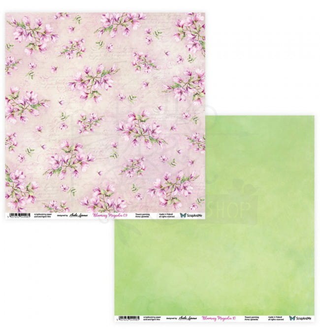 Zestaw papierów 30x30 Blooming Magnolia BM-12 ScrapAndMe