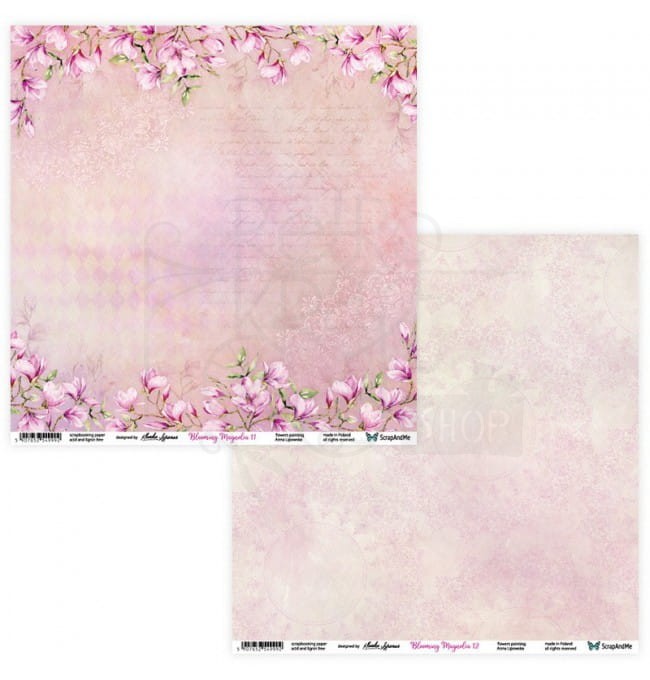 Zestaw papierów 30x30 Blooming Magnolia BM-12 ScrapAndMe
