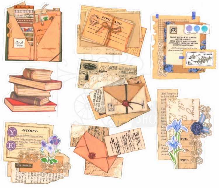 Naklejki do scrapbookingu i art journalingu - farby listy i słój - 20szt