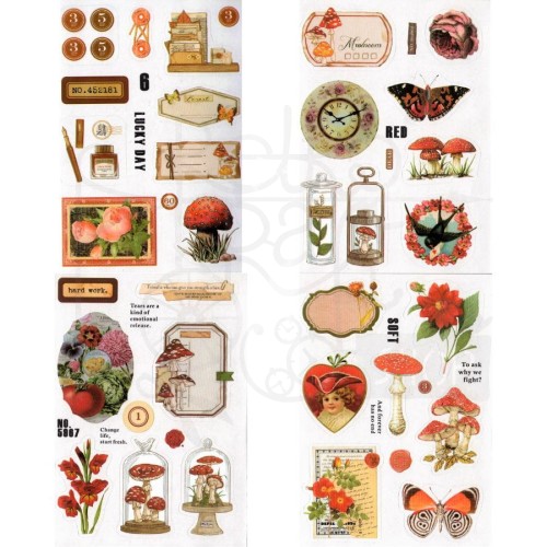 Naklejki do scrapbookingu i art journalingu w albumie 1 - 20 stron - ok 160 naklejek