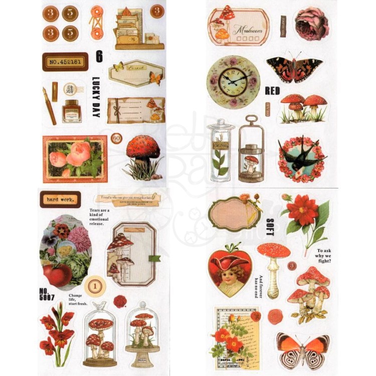 Naklejki do scrapbookingu i art journalingu w albumie 1 - 20 stron - ok 160 naklejek