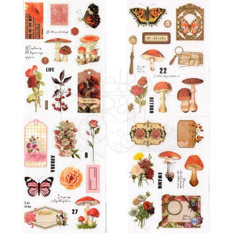 Naklejki do scrapbookingu i art journalingu w albumie 1 - 20 stron - ok 160 naklejek