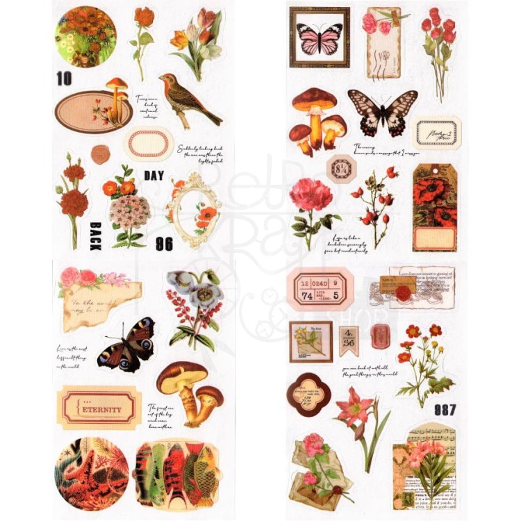 Naklejki do scrapbookingu i art journalingu w albumie 1 - 20 stron - ok 160 naklejek