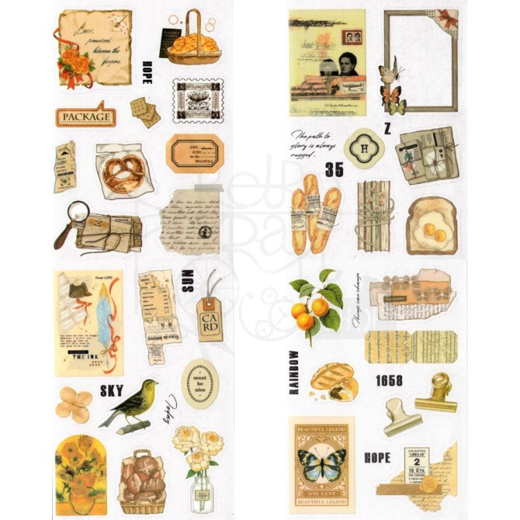 Naklejki do scrapbookingu i art journalingu w albumie 2 - 20 stron - ok 160 naklejek