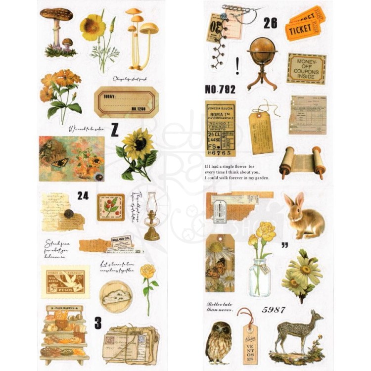Naklejki do scrapbookingu i art journalingu w albumie 2 - 20 stron - ok 160 naklejek