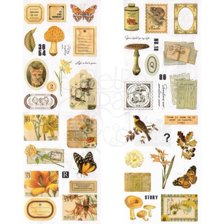 Naklejki do scrapbookingu i art journalingu w albumie 2 - 20 stron - ok 160 naklejek