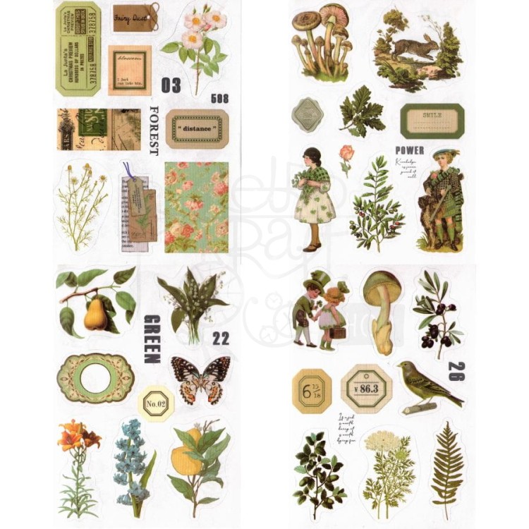 Naklejki do scrapbookingu i art journalingu w albumie 3 - 20 stron - ok 160 naklejek