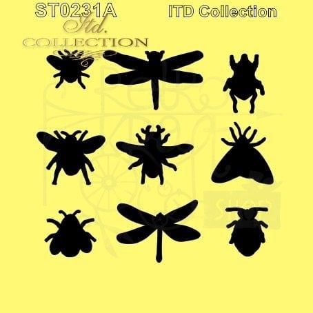 Szablon maska 16x16cm owady insekty ST0231A ITD Collection