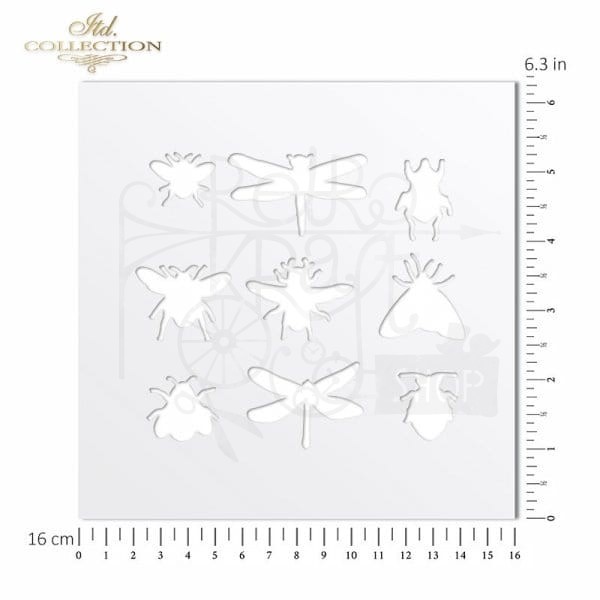 Szablon maska 16x16cm owady insekty ST0231A ITD Collection