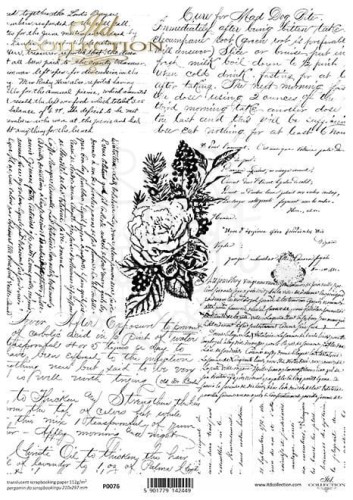 Pergamin do scrapbookingu A4 pismo odręczne P0076 ITD Collection