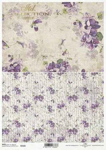 Papier ryżowy A4 kwiatowe pastelowe tła R2180 ITD Collection