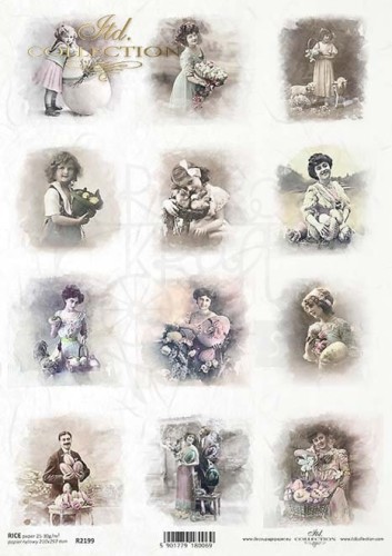 Papier ryżowy A4 portrety retro R2199 ITD Collection