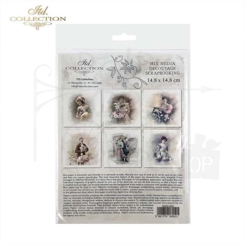 Zestaw papierów ryżowych mini portrety retro RSM080 ITD Collection