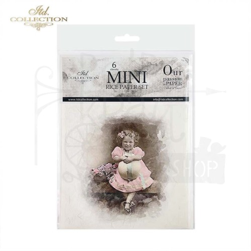 Zestaw papierów ryżowych mini portrety dzieci retro RSM078 ITD Collection