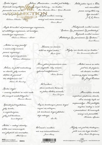 Papier ryżowy A4 miłosne napisy po polsku R2211 ITD Collection