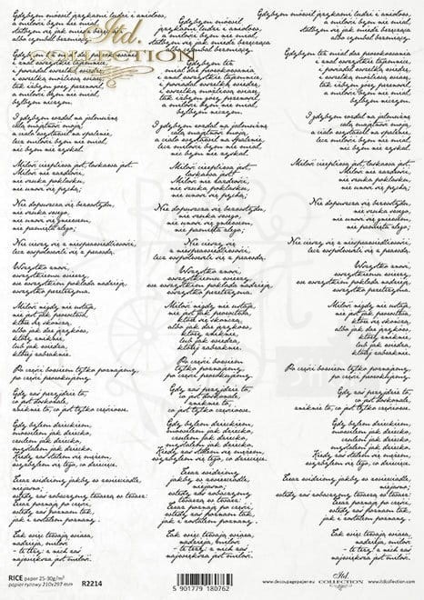 Papier ryżowy A4 cytaty i sentencje o miłości R2214 ITD Collection
