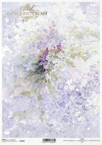 Papier ryżowy A4 akwarela wiosenne kwiaty R2202 ITD Collection