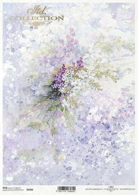Papier ryżowy A4 akwarela wiosenne kwiaty R2202 ITD Collection