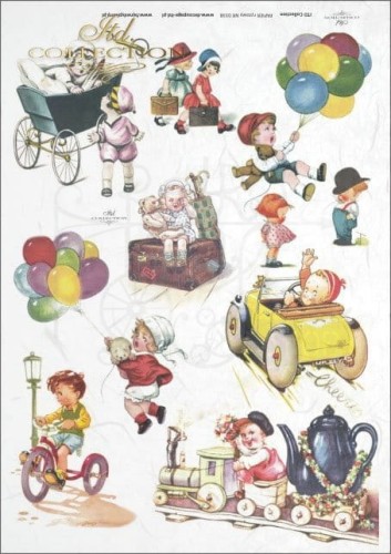 Papier ryżowy A4 dzieci i zabawki marzeń retro R0338 ITD Collection