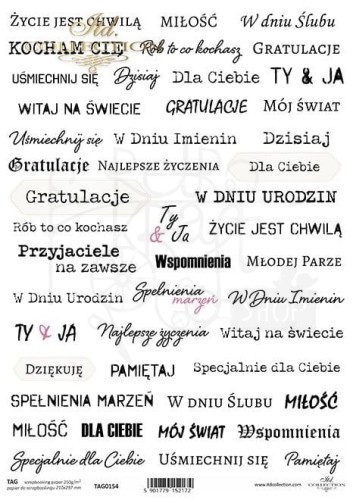 Arkusz A4 tagi napisy TAG0154 ITD Collection