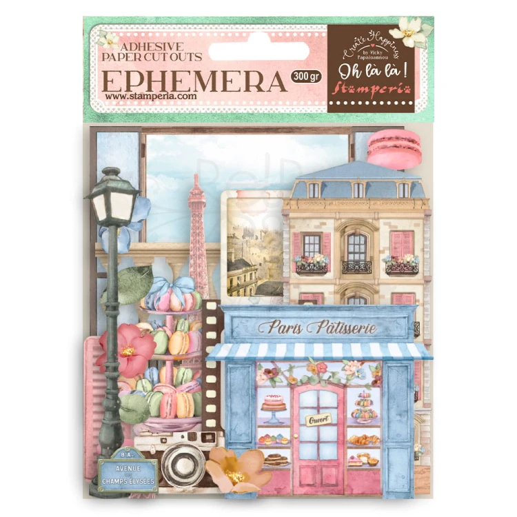 Ozdoby papierowe samoprzylepne Ephemera Oh La La Elements DFLCT17 Stamperia