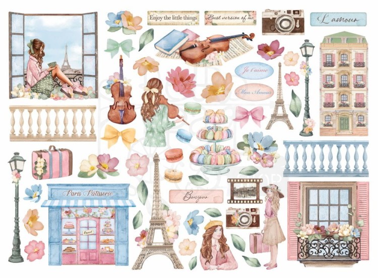 Ozdoby kształty tekturowe Die Cuts Oh La La DFLDC75 Stamperia