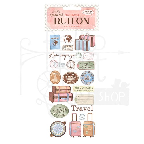 Rub-On Transfer 10x21.6cm Oh La La Travel Podróż DFLRB29 Stamperia