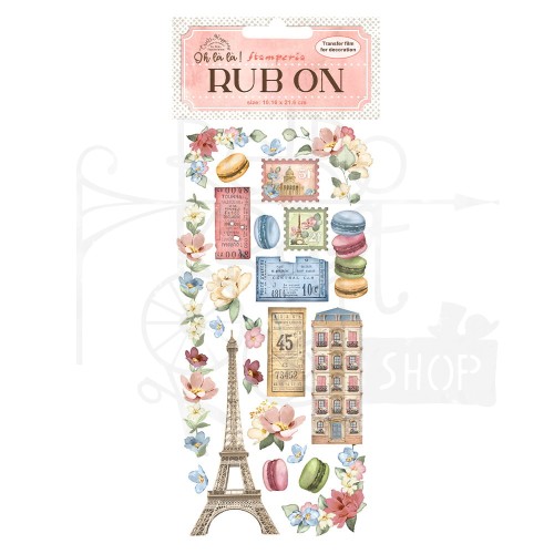 Rub-On Transfer 10x21.6cm Oh La La Tour Eiffel Wieża Eiffla DFLRB28 Stamperia