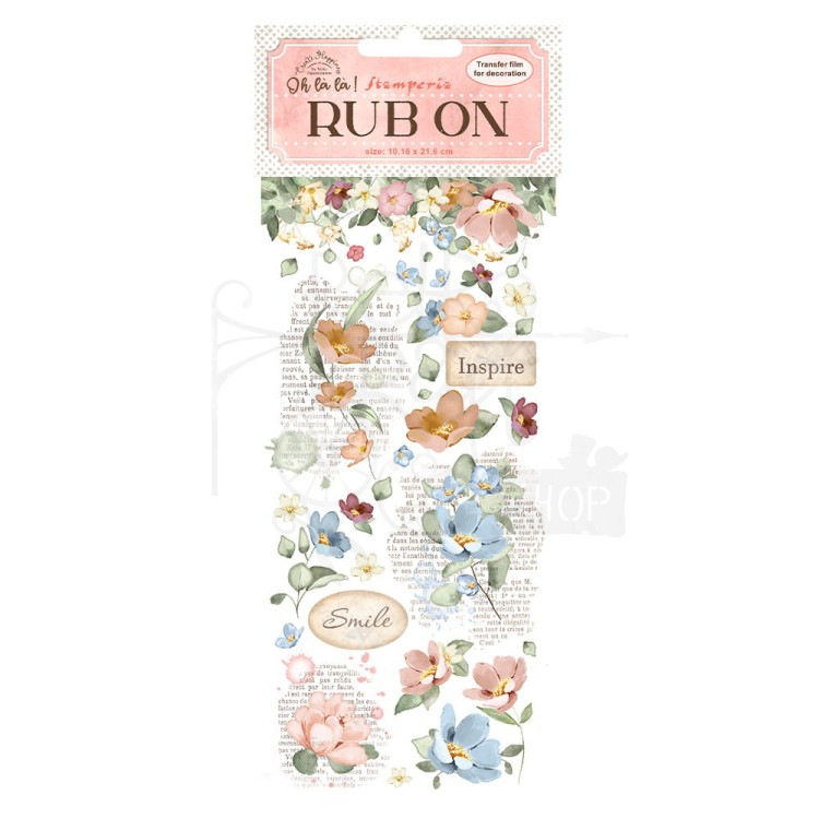 Rub-On Transfer 10x21.6cm Oh La La Flowers Kwiatki DFLRB27 Stamperia