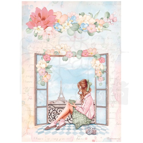 Papier ryżowy A4 Oh La La Window Okno DFSA4759 Stamperia