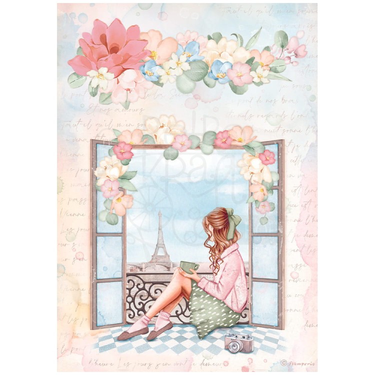 Papier ryżowy A4 Oh La La Window Okno DFSA4759 Stamperia