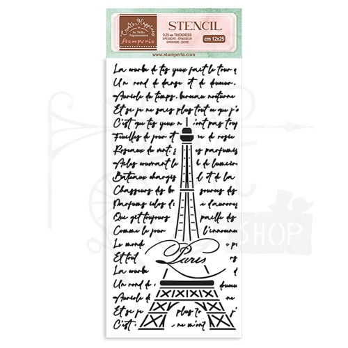 Szablon maska 12x25cm Oh La La Tour Eiffel Wieża Eiffla KSTDL80 Stamperia