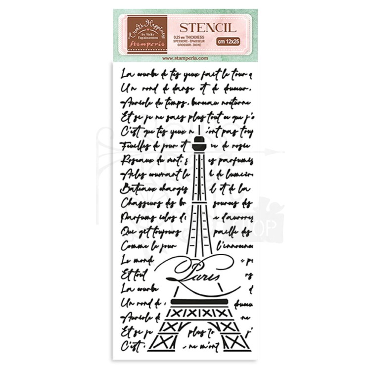 Szablon maska 12x25cm Oh La La Tour Eiffel Wieża Eiffla KSTDL80 Stamperia