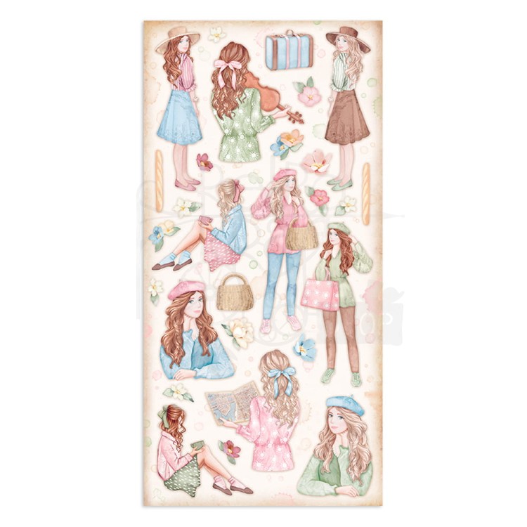 Zestaw papierów 15x30 Oh La La elementy do wycięcia SBBV23 Stamperia
