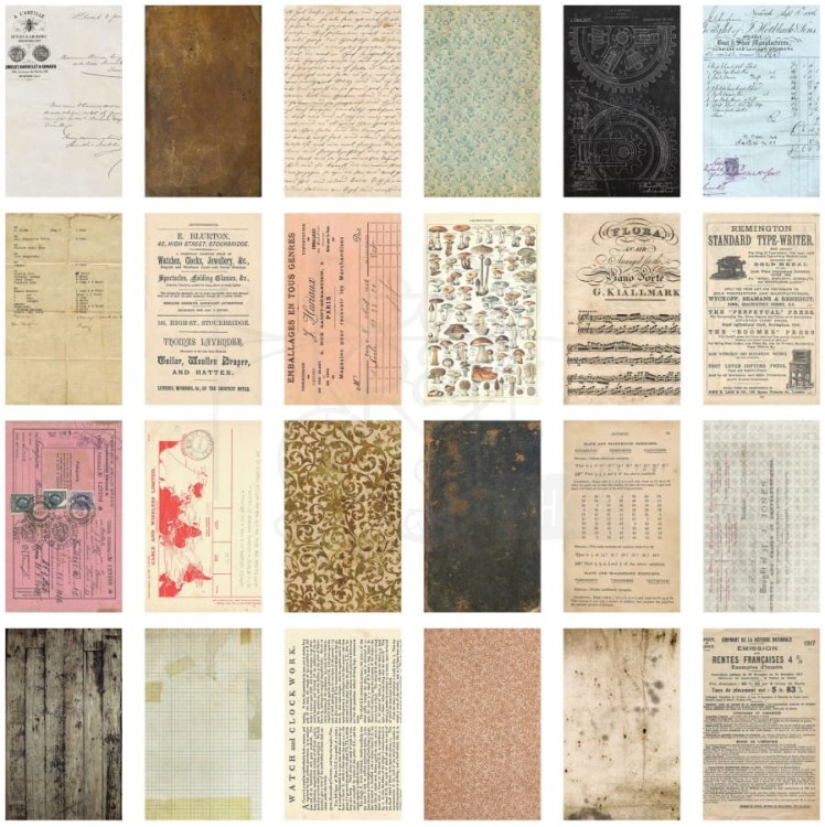 Ozdoby papierowe Idea-Ology Backdrops Double-Sided Cardstock Volume #2 24szt TH94118 Tim Holtz