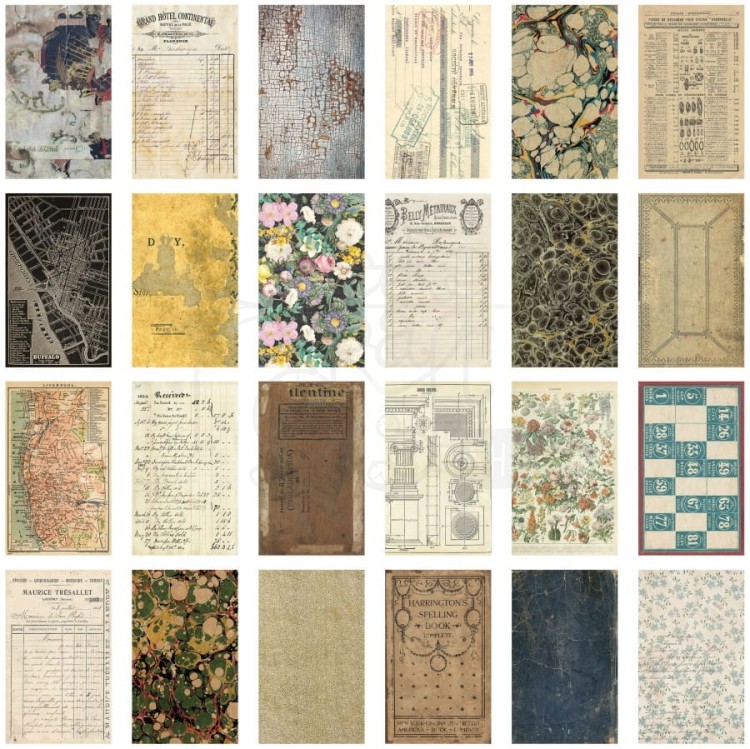 Ozdoby papierowe Idea-Ology Backdrops Double-Sided Cardstock Volume #2 24szt TH94118 Tim Holtz