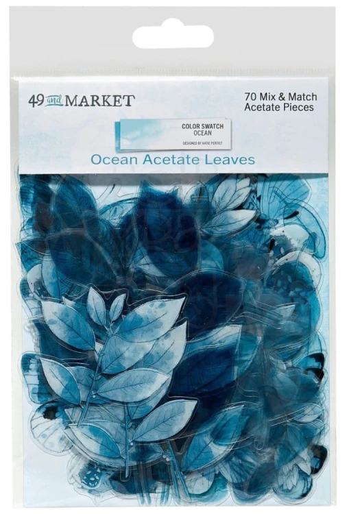 Ozdoby liście Color Swatch Ocean Acetate Leaves 70szt CSO41299 49 and Market
