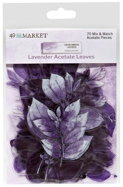Ozdoby liście Color Swatch Lavender Acetate Leaves 70szt CSL41459 49 and Market