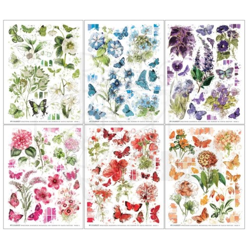 Rub-on transfer 15x20cm Spectrum Gardenia - Botanical 6 arkuszy SG23671 49 and Market